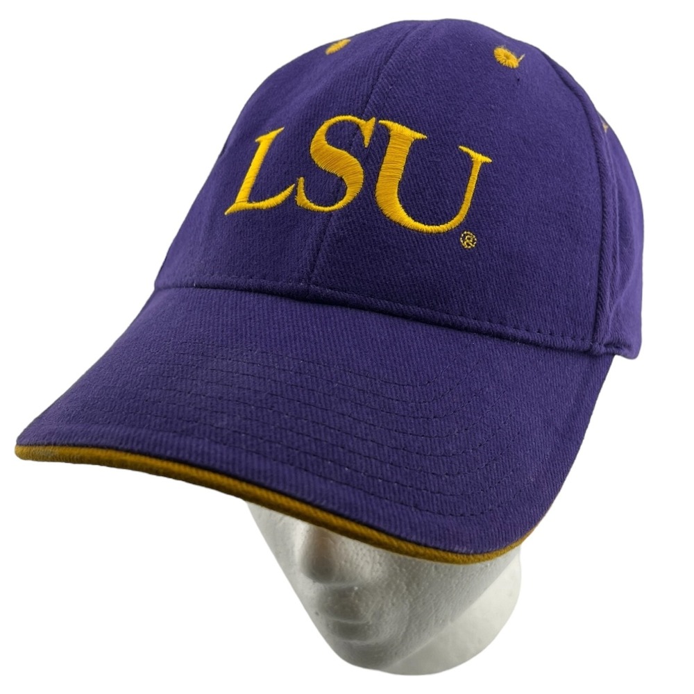 LSU Tigers Adjustable Hook & Loop Signatures Baseball Cap Hat One Size
